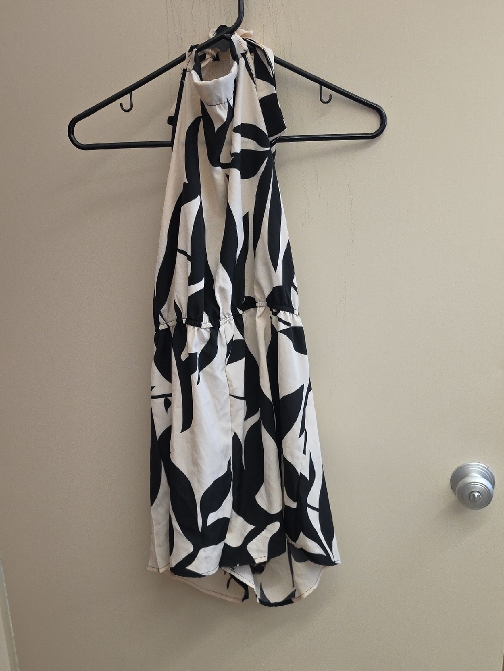 Black & White Halter Summer Romper